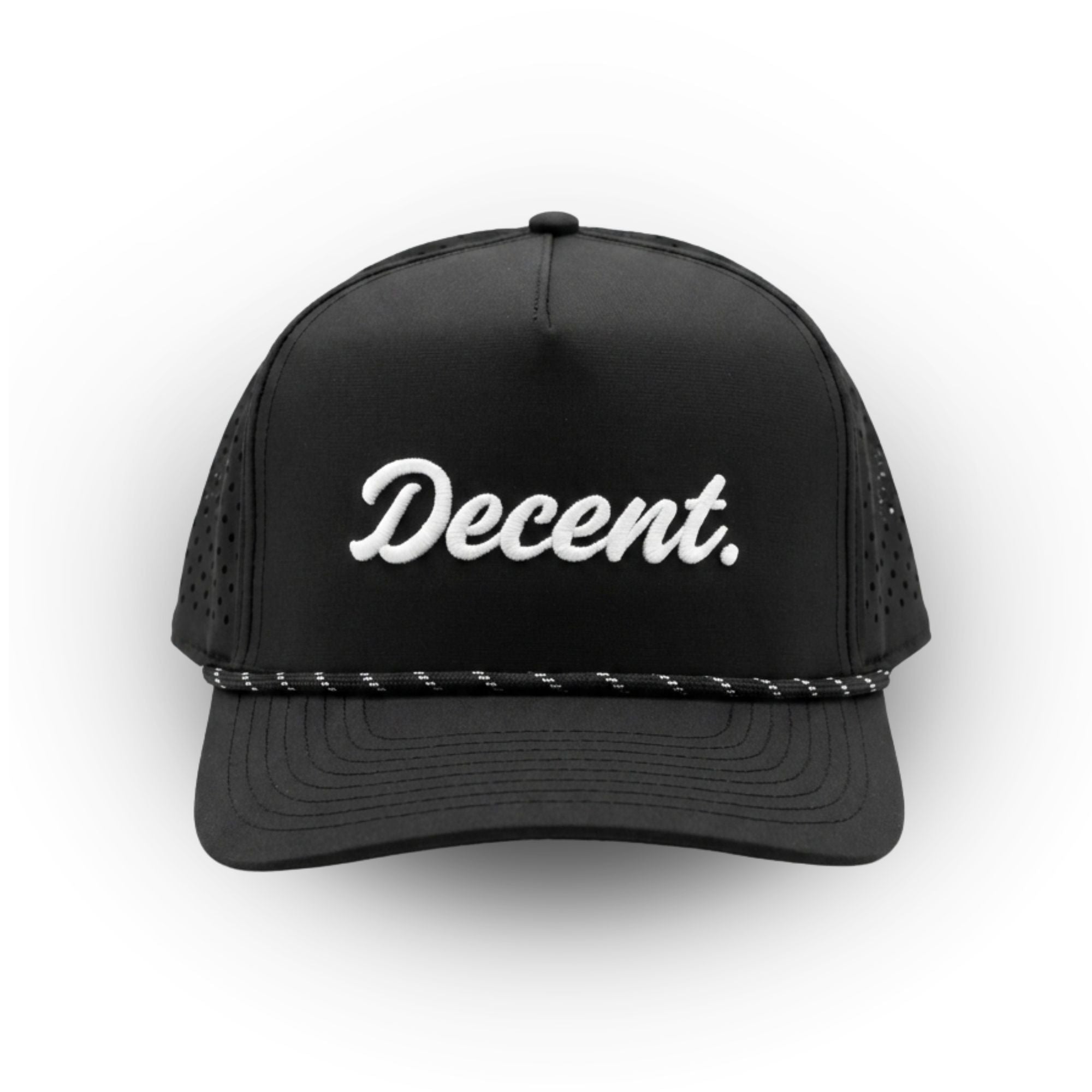"Decent." Golf Hat (Black with Rope)