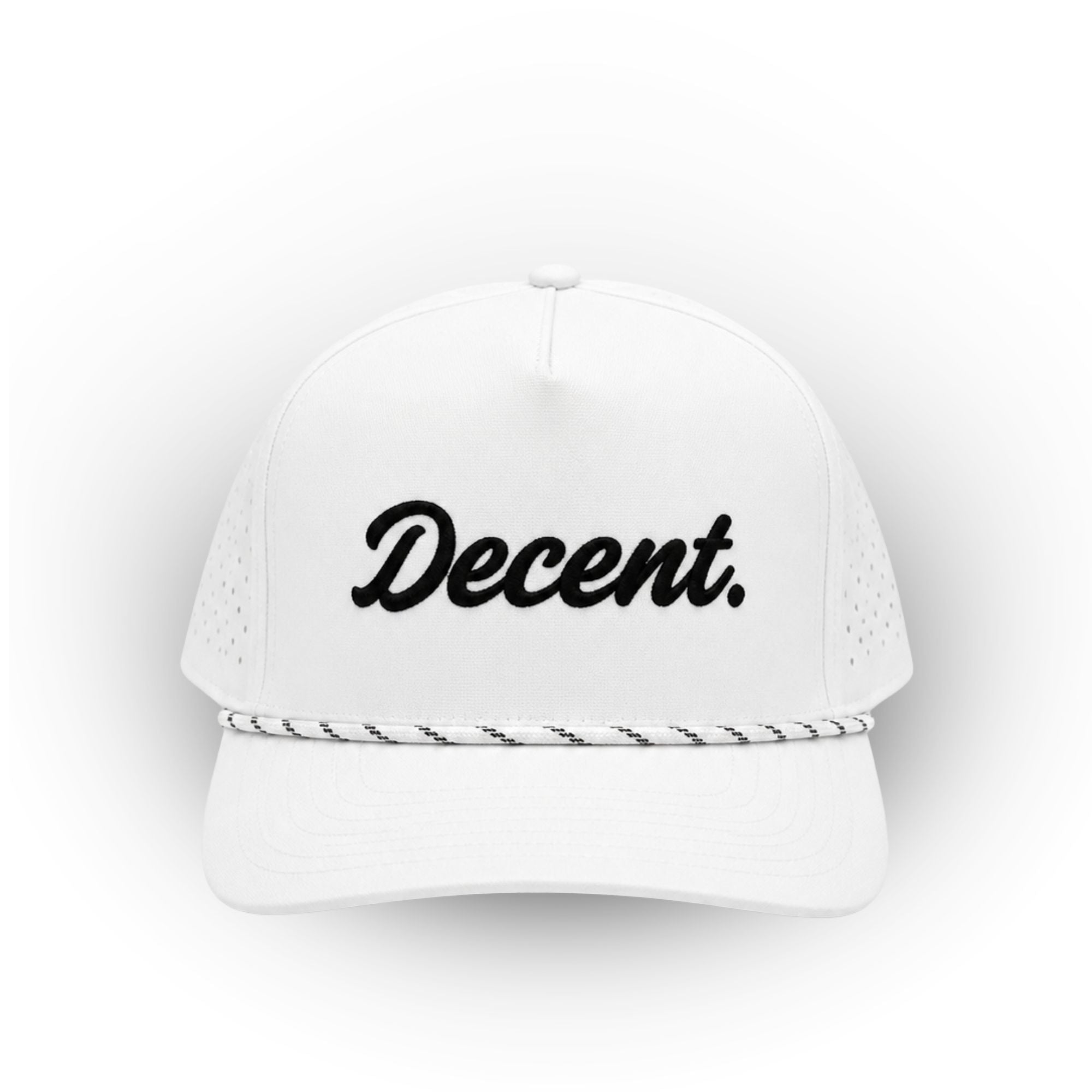 "Decent." Golf Hat (White with Rope)