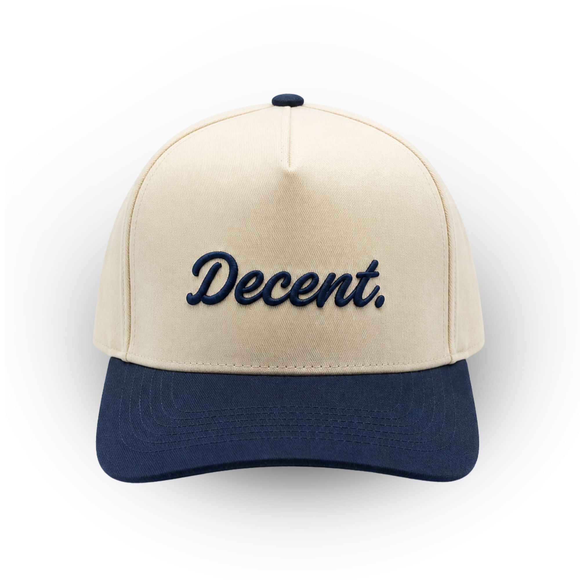 "Decent." Golf Hat (Navy/Tan)