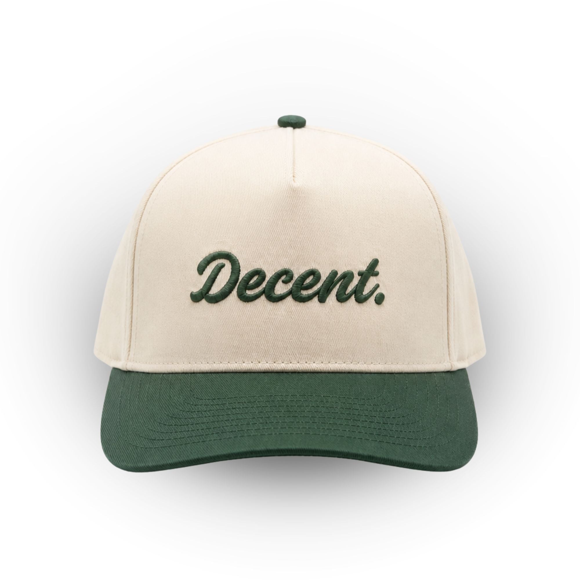 "Decent." Golf Hat (Green/Tan)