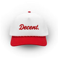 "Decent." Golf Hat (Red/White with Rope)